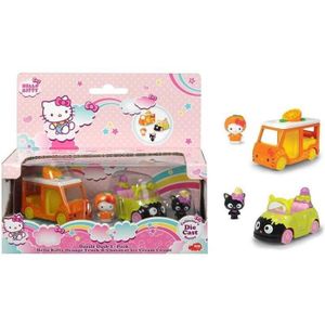FIGURINE - PERSONNAGE Lot de 2 figurines et véhicule Hello Kitty - DICKI