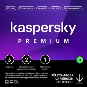 ANTIVIRUS Kaspersky Premium 2024 - (3 Postes - 1 An) | Versi
