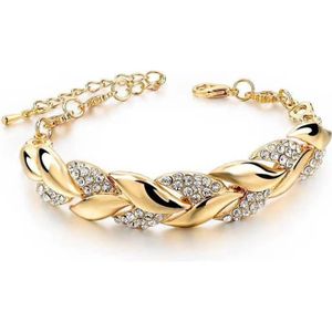 BRACELET - GOURMETTE Bracelet Femme LCC® Bracelet Feuille d'or 18 carat