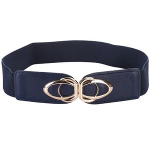 TINGS Ceinture /élastique pour Femme Cummerbunds Extensibles /à la Mode Ceinture Fine Peal Ceinture Double Grosse Perle Tide Robe Noire Accessoires Couleur Noire