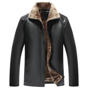 Veste cuir col fourrure homme Cdiscount