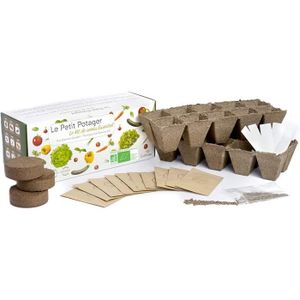 GRAINE - SEMENCE CULTIVEA Le Kit Petit Potager - Kit de 10 graines de semis essentiels - Pots à semis - Graines bio - Jardinez et dégustez - Idée48
