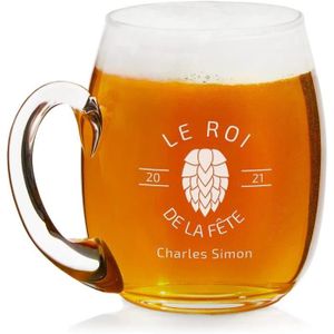 Verre à bière - Cidre Maverton Chope à Bière Gravée - Cadeau personnalis