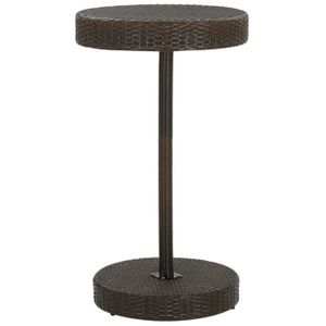 TABLE DE JARDIN  Meuble Table de jardin - Marron - 60,5x106 cm - Résine tressée 8.8 KG