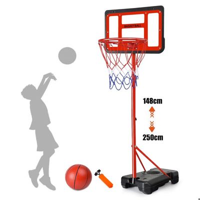 PELLOR Panier De Basket Enfant – Hauteur Réglable 63-170 Cm – Support Stable, Pompe Et Ballon Inclus