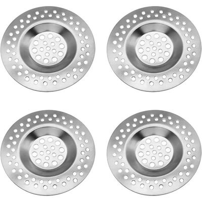 Lot De 4 Filtres Évier Cuisine 11cm En Acier Inoxydable - Grille Avec Poignée, Passoire Universelle Anti-Bouchon