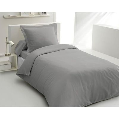 ADONIS - Housse de Couette 140x200cm Gaze de Coton Fond Brun Motifs
