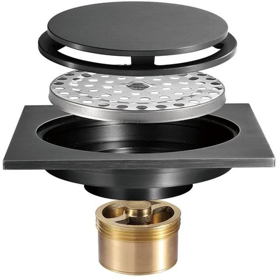 Siphon De Sol Douche Drain De Sol En Laiton, Carré 10X10Cm Salle De