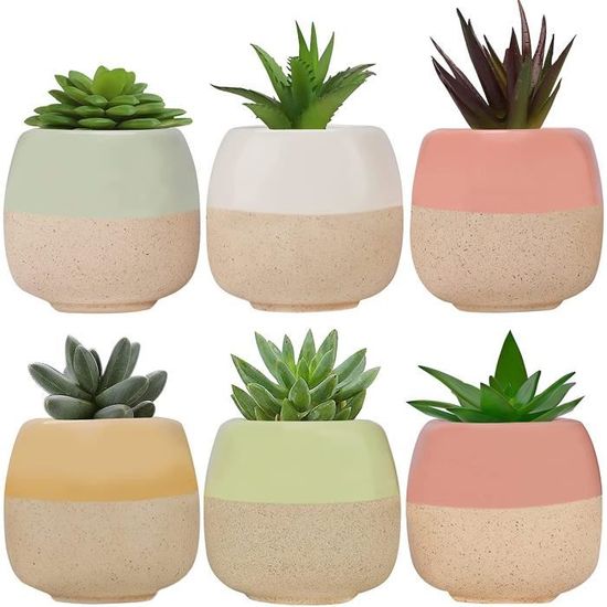 Cache-Pots Tecfinty 8 Pièces - 12cm, 14cm, 17cm - Multicolores Avec Soucoupes - Pour Plantes Intérieur/Extérieur