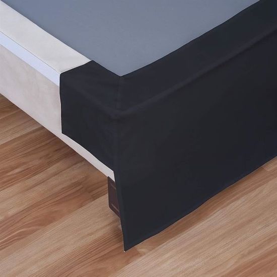 Jupe De Lit Primitive King Noir Et Beige - Motif étoiles Appliquées, 100% Coton, Neuve