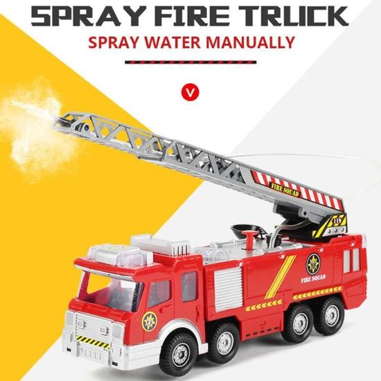 Camion de pompier jouet avec tir à l'eau et sons et lumières - Modèle  réaliste de