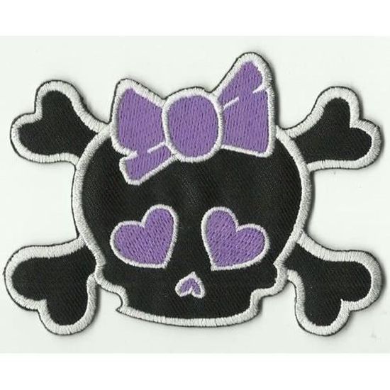 ECUSSON PATCHE PATCH THERMOCOLLANT PAPILLON VIOLET ET NOIR DIM 7 X 5 CM