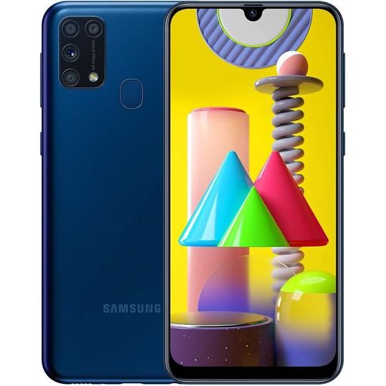 Samsung Galaxy M31 - Smartphone Portable débloqué 4G (Ecran 6,4 pouces - 64 Go - Double Nano-SIM - Android) - Version Française