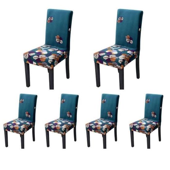Housse De Chaise Extensible Motif Chat Noir - Protection Amovible Facile à Installer - Pour Chaises Carrées - 7
