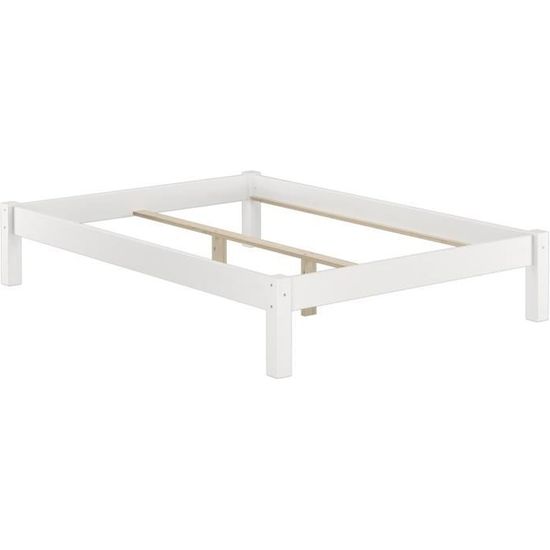 Cadre De Lit Futon 90x200 Cm En Pin Massif - Sans Tête De Lit - Design Moderne Et Bas - Fabrication Solide