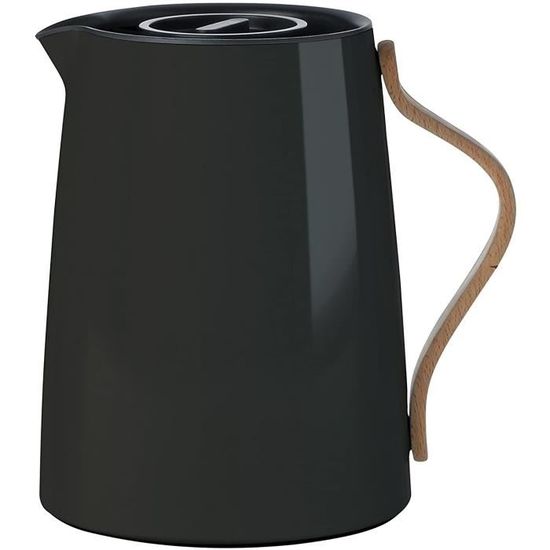 Théière Isotherme 1000 Ml Noire - Séparation Thé/Eau Amovible, Double Paroi Inox Pour Maison, Bureau & Camping