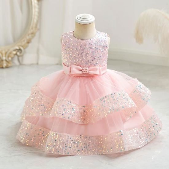 Robe Bébé Fille Bonnie Baby à Pois Noirs - Taille 18 Mois - Occasion Très Bon état (portée Une Fois)