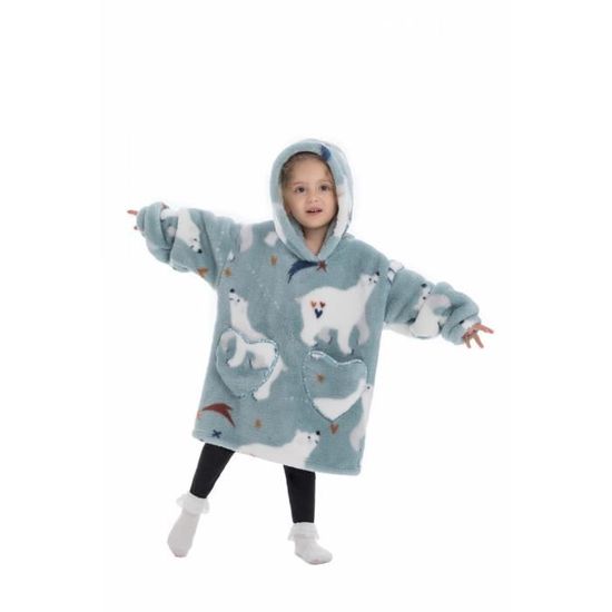 Couverture à Capuche Surdimensionnée, Motif Hérisson Mignon, Multicolore, Taille Unique