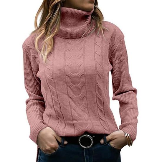 Sous Pull Femme MP61273811 Col Roulé Tricoté Chaud et Epais