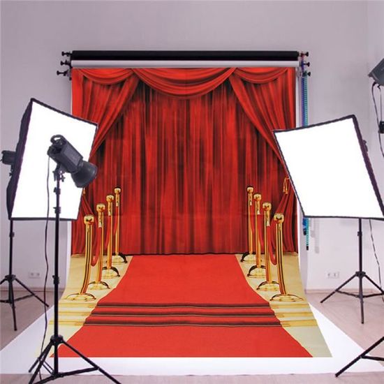 Renaiss 3x2.5m Tapis Rouge Photographie Toile de Fond Film Nuit