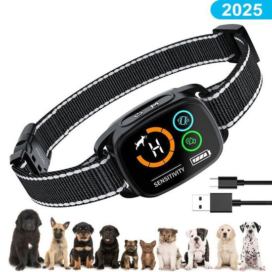 Collier Anti-Aboiement Rechargeable | Vibration Douce Étanche