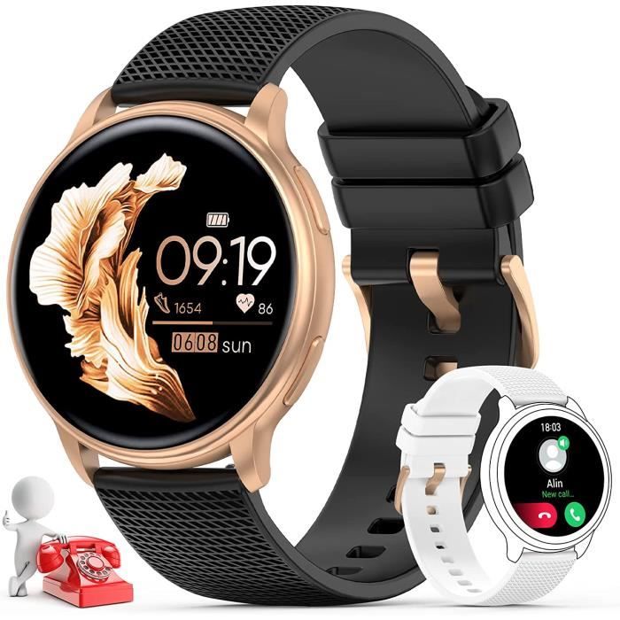 Montre Connectée AMOLED 2,2″ – Appel Bluetooth GPS ECG – Smartwatch Noir