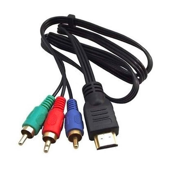 Câble Adaptateur HDMI Vers RCA 1,5m - Convertisseur 1080P Plug & Play - Pour TV Ancienne, Projecteur