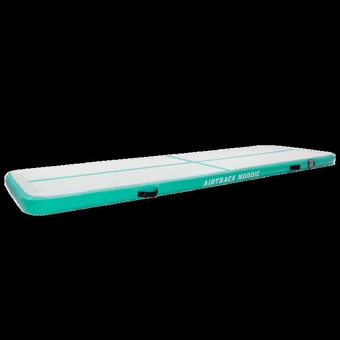 AirTrack Nordic Home 3m Tapis de Gym Gonflable - avec pompe à air électrique, idéal pour la gymnastique, le yoga - Menthe