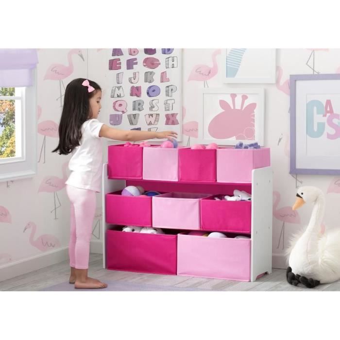 DELTA CHILDREN rangement bibliotheque blanc - rose