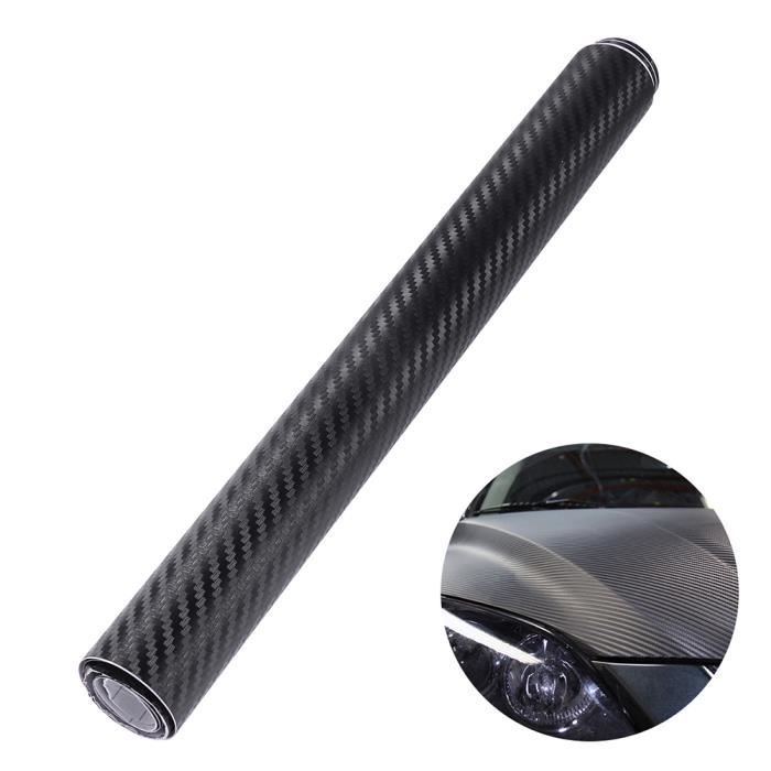 Autocollant bricolage de rouleau d'enveloppe de fibre de carbone 4D pour le décor de véhicule automatique de voiture 30x152cm (noir)