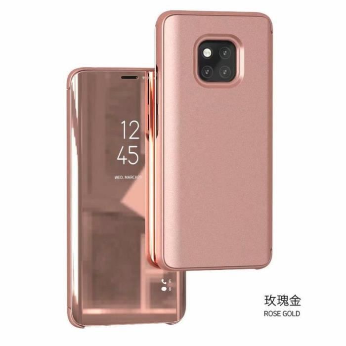 Etui pour iPhone SE (2020 version). HOUSSE CHAUSSETTE rose miroir de luxe vue claire sommeil intelligent réveil titulaire support