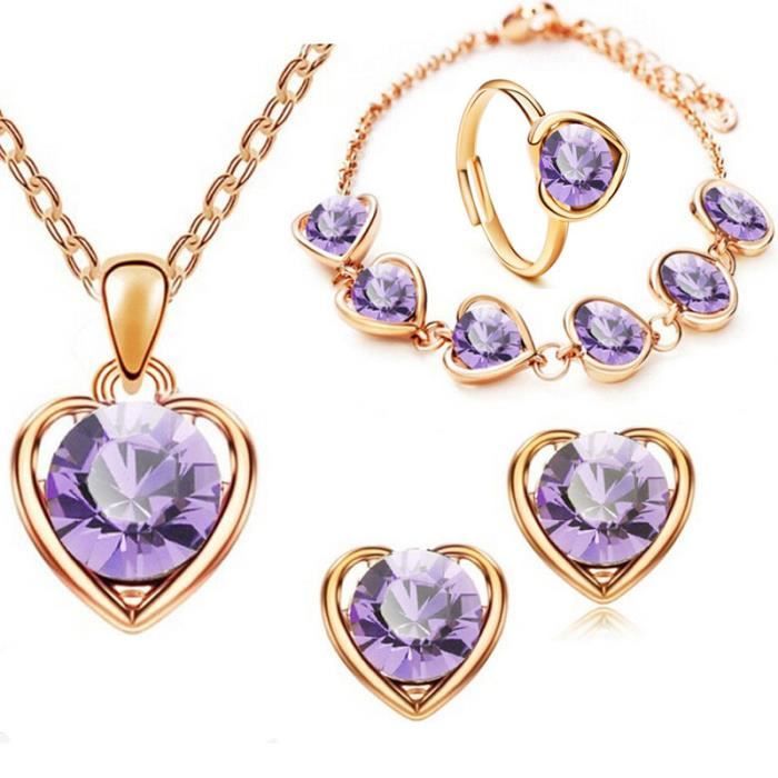 Régler bijoux Femme Violet clair parure de bijoux femme ,ensemble