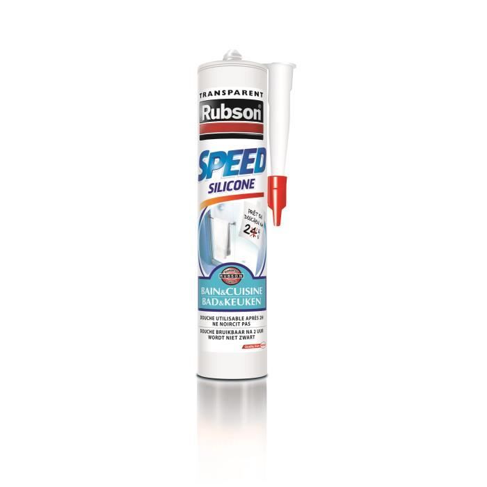 Mastic transparent Speed silicone Bain et Cuisine - 280ml - RUBSON
