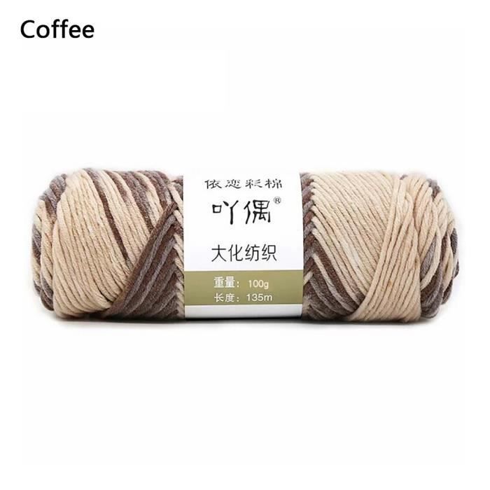 100g barre de fil de coton de lait couture main bricolage écharpe ligne ménage chaud ti530