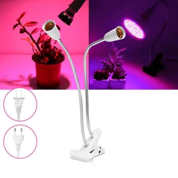 E27 50CM Double tête lumière plante croissance hydroponique 360° flexible clip (sans ampoule) Aw19978