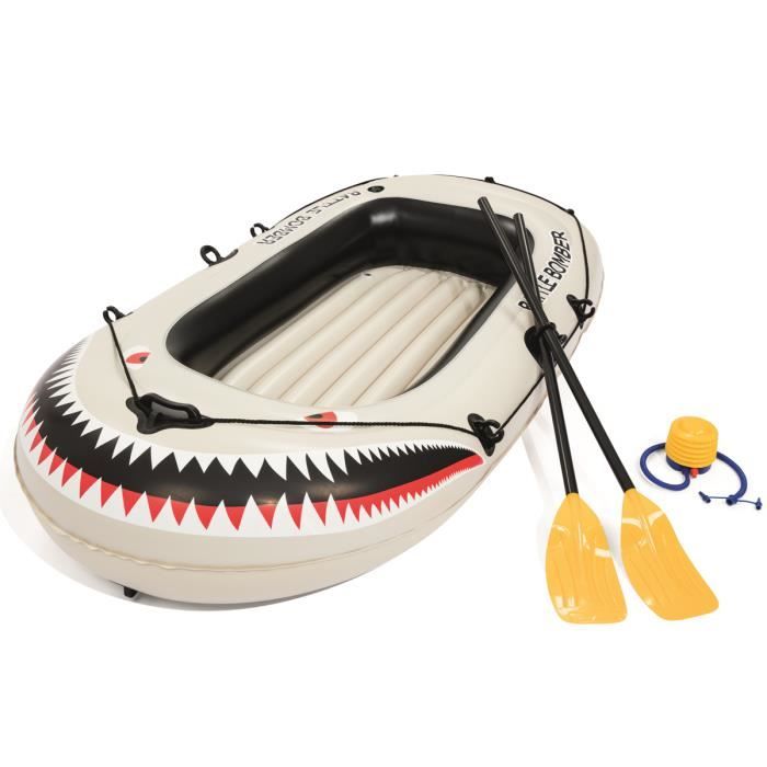 Bateau gonflable BESTWAY BATTLE BOMBERS 2 places 188 x 98 cm poids max : 120 kg Pack complet Pagaies + Pompe