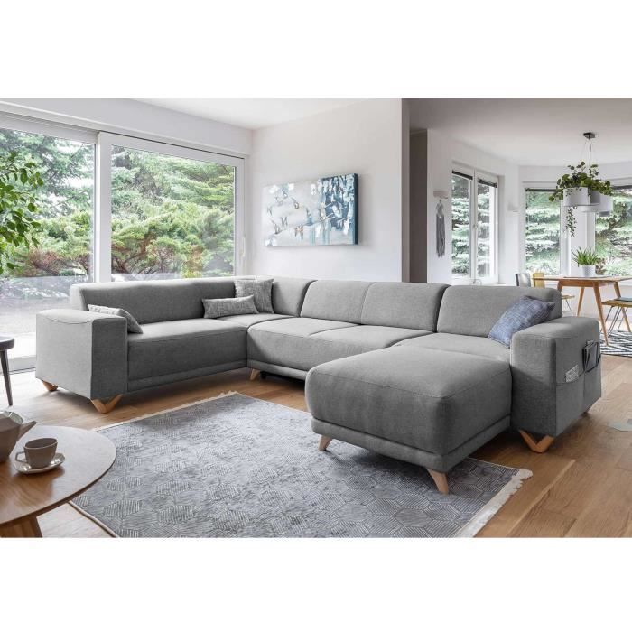 Canapé d'angle Gris Contemporain Confort