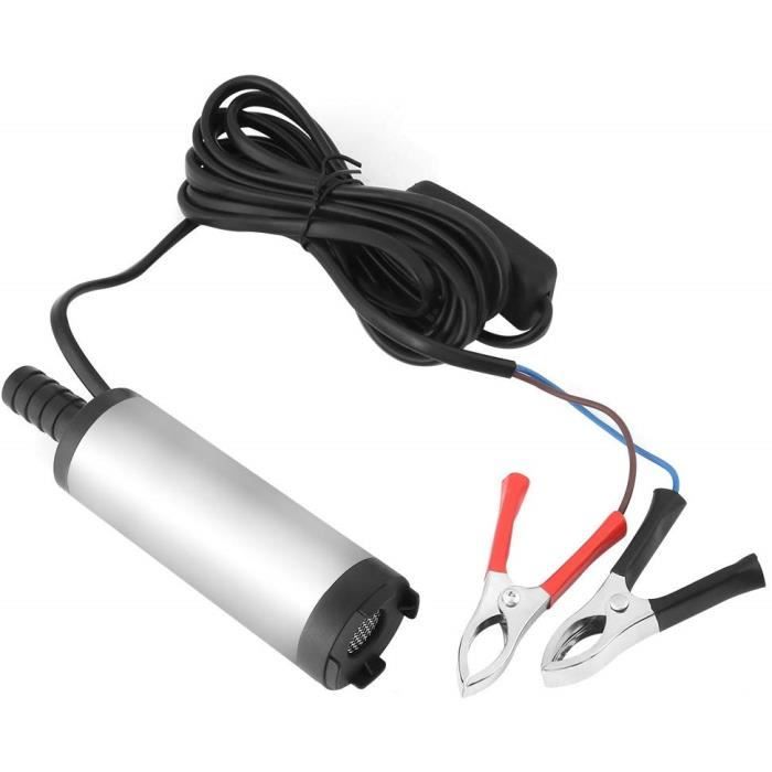 12V Mini Pompe Submersible Electrique Transfert d'eau/Diesel/Kérosène Siphon Diamètre 3.8cm pour Moto Automobile Voiture