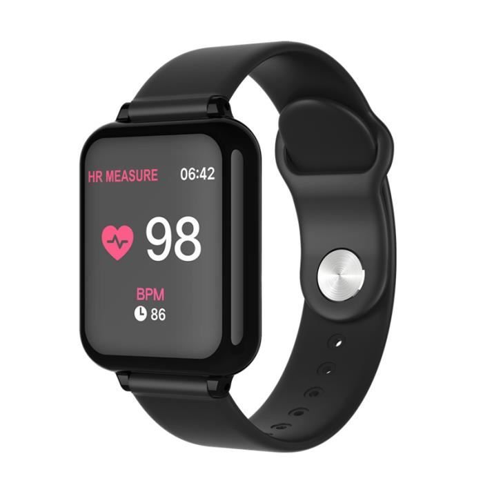 B57 Montre Intelligente | Surveillance de la Fréquence Cardiaque | Imperméable | Approprié pour Android IOS Phone - Noir