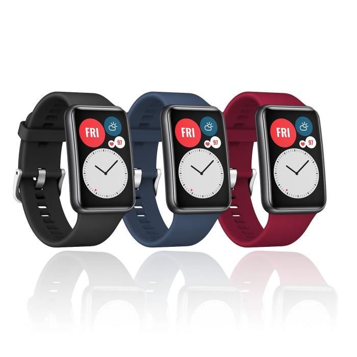 Compatible avec Huawei Watch Fit Bracelet, Bande Respirante de Remplacement Sangles de Rechange en Silicone Brassard de Remplacement