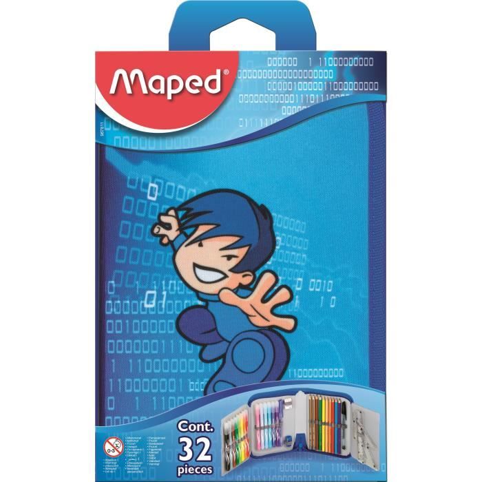 MAPED Trousse Scolaire Garnie 32 Pièces Karaté