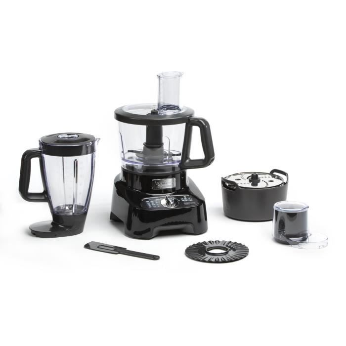 Robot multifonction MOULINEX DoubleForce FP821811 - Noir - 1000 W - Bol 3 L - Blender 2 L - Hachoir - Disques - Râper - Emincer
