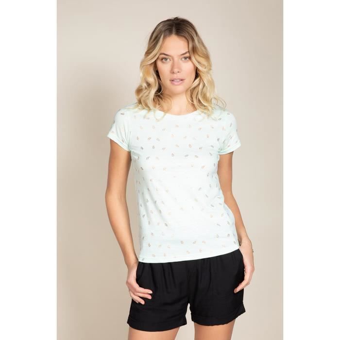 DEELUXE T-shirt à imprimé floral PALMA Light Mint