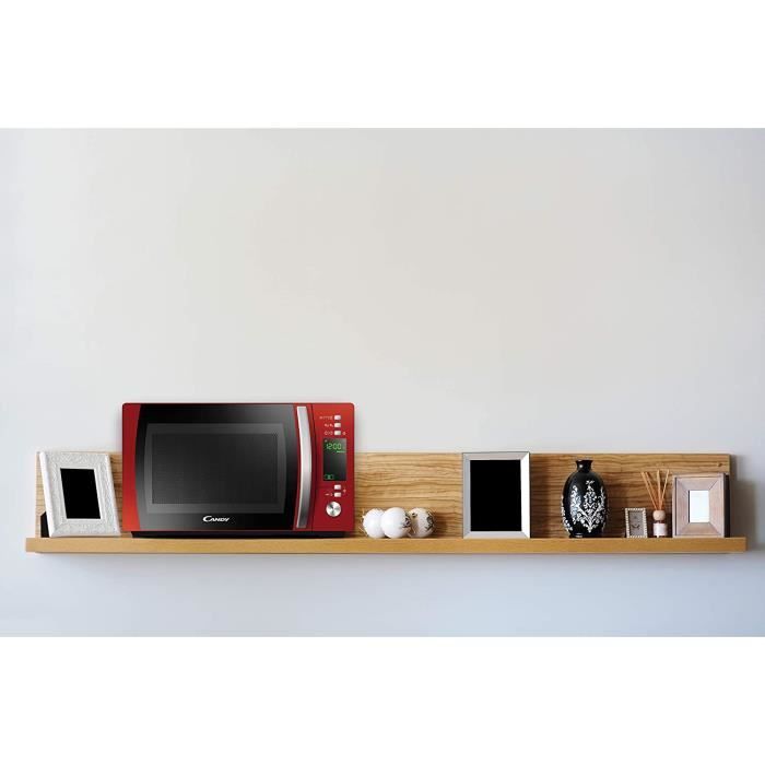 Candy Cmxg20Dr – Four micro-ondes avec grill et Cook in App, 20 L, 40 programmes automatiques, 700 W, rouge