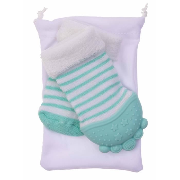 NUBY Chaussettes de dentition - Aqua - 3 mois +