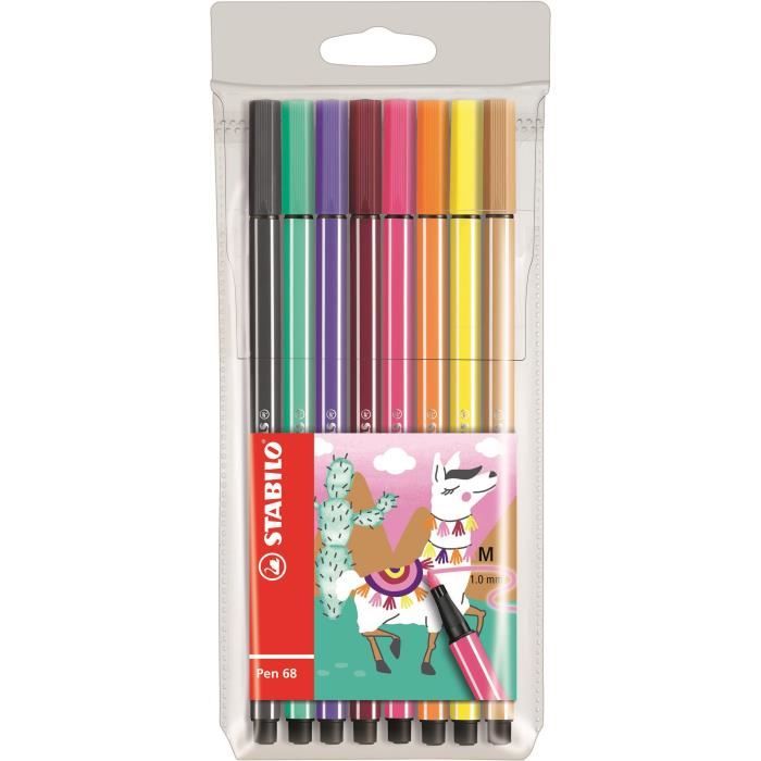STABILO 8 feutres de dessin Pen 68 Living colors - Décor Lama