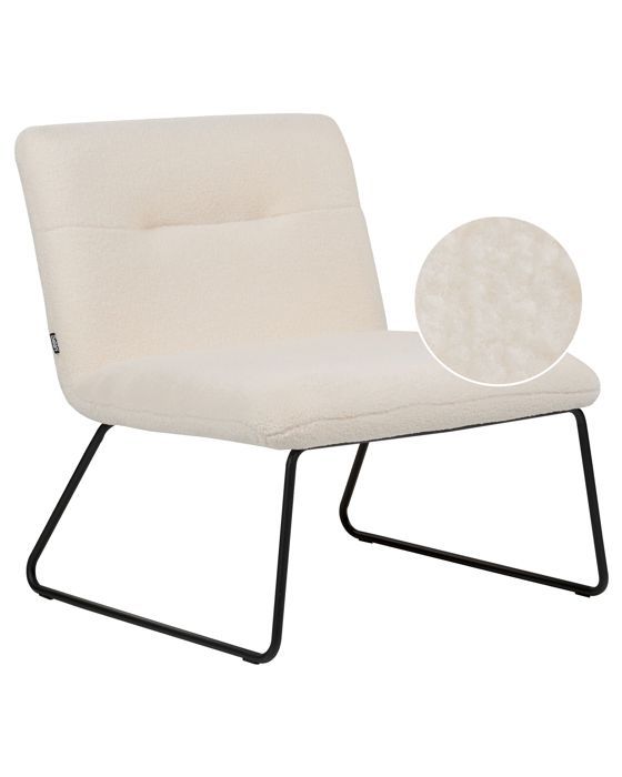 Fauteuil bouclé blanc COTULLA