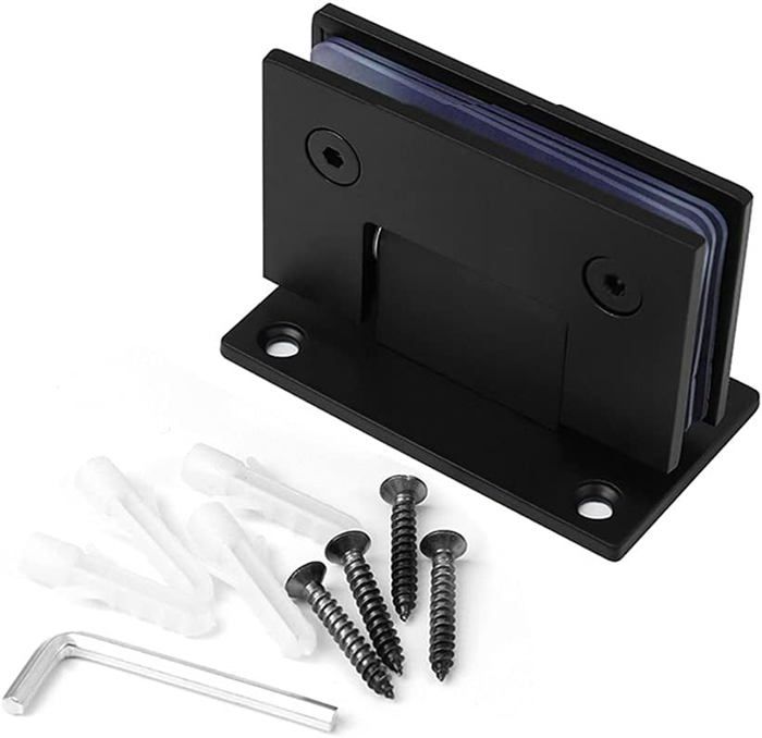 Charnière Pince de Porte Verre 90º Support Mural sans Cadre Clip pour Porte de Douche en Verre 8-10mm Charnière Pince de Porte Verre 90º Support Mural sans Cadre Clip pour Porte de Douche en Verre 8-10mm