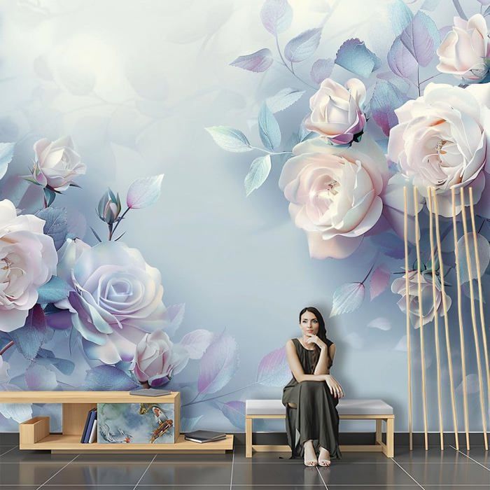 Papier Peint Mural 3D Auto-adhésif Luna – Design Romantique Et Amovible