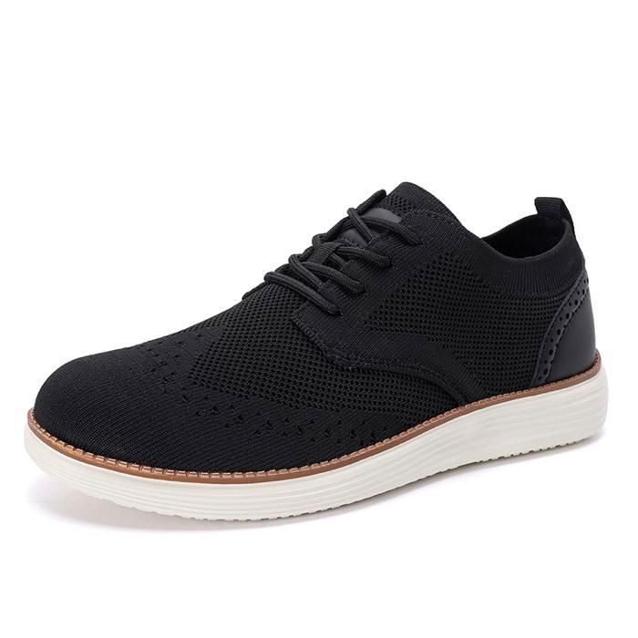 INSFITY Chaussure Casual Légèreté Homme Respirante Grande taille Comfortable Plat - Noir